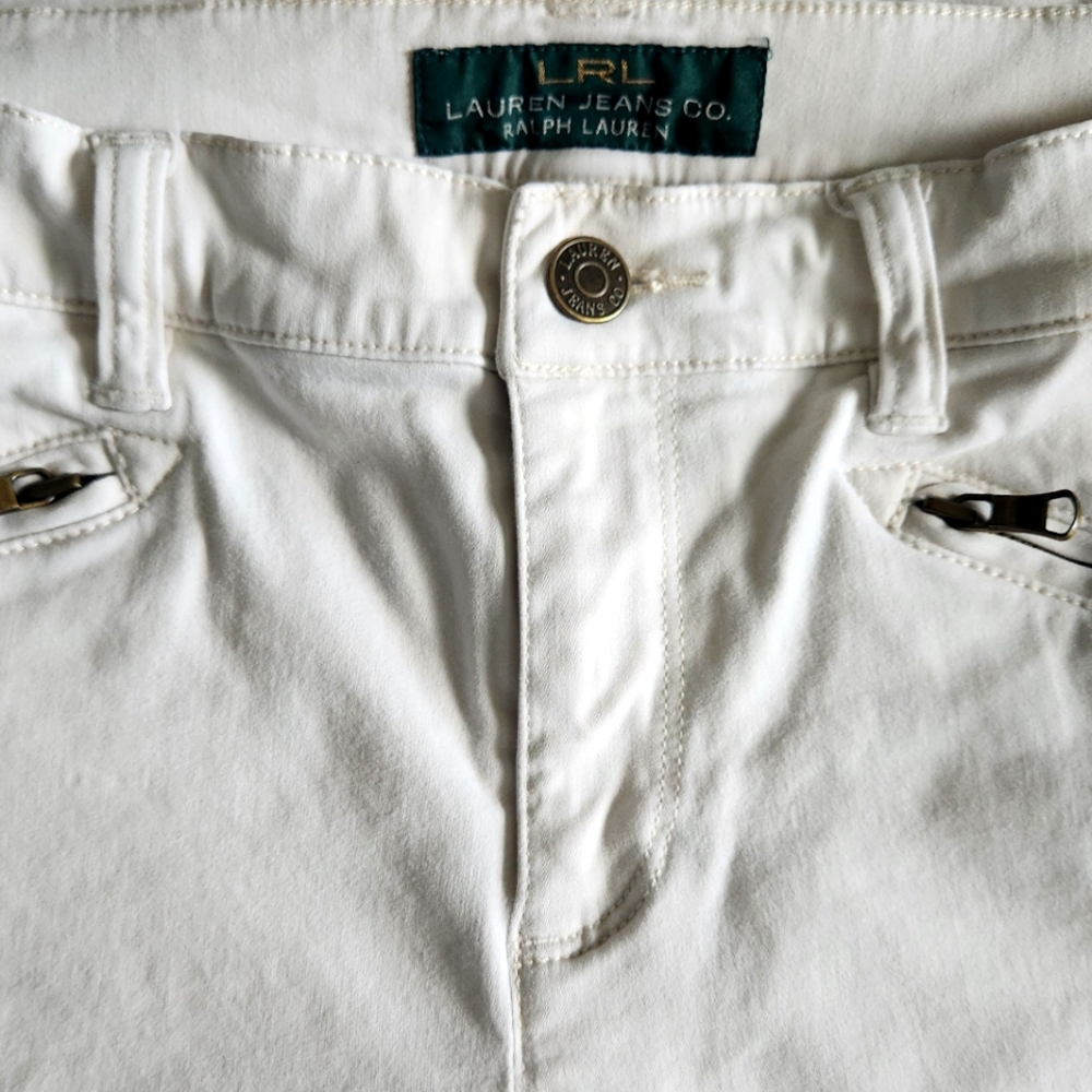 Lauren Ralph Lauren Green Label Jeans White Classic- White Straight-Leg Pants - Picture 8 of 9